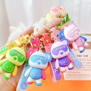 Couchette de trousseau anime mignon Netflix Colorlocked Lightning Bear Key Ring Doll Couple Studers Personnalized Creative Saint Valentin's Day Ups