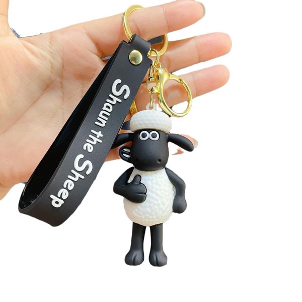 Keetchain de mouton d'anime mignon couple de dessin animé Creative Couple Internet Sac rouge Hanging Decoration Car Keychain