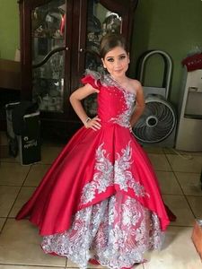 Schattige applique kinderen baljurk kleine meisjes pageant jurken kralen bloem meisje slijtage tutu zoete kinderen schattige meisjes verjaardagspartij jurken