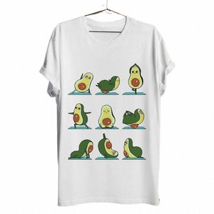 Leuke Avocado yoga serie grappige t-shirt mannen nieuwe witte casual t-shirt homme unisex frisse stijl streetwear t-shirt korte mouw R3II #