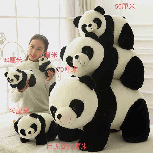 Mignon bébé grand géant panda ours câlins doux casse-oreiller pop carton de maison de maison de lit j220729