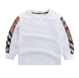 Mignon Bébé Garçons Filles Marque T-shirts Printemps Automne Enfants T-shirt À Carreaux Enfants Chemises À Manches Longues Garçon Fille Coton Tops T-shirts 2-8 Ans