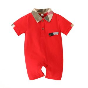 Mignon bébé garçons filles barboteuses été nouveau-né coton combinaisons enfant en bas âge à manches courtes Onesies col rabattu infantile barboteuse