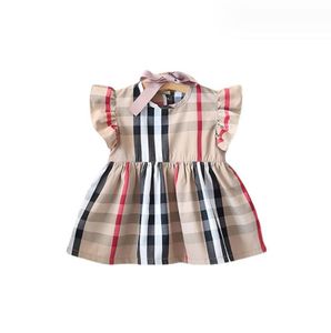 Robes à carreaux mignonnes pour bébés filles, robe de princesse pour enfants, jupes d'été pour nouveau-nés, vêtements pour nourrissons, vêtements pour tout-petits