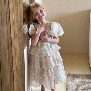 Lindas niñas princesas princesa gachon de encaje para niños vestidos de manga hojaldre de estilo español