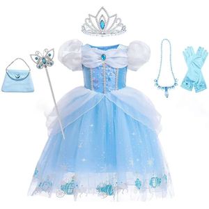 Schattige baby prinses kostuum Assepoester voor meisjes verkleden Halloween kleding puff mouw baljurk L2405