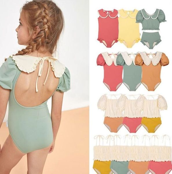 Maillot de bain une pièce en dentelle, mignon, à la mode, pour bébés filles, séchage rapide, dos nu, pour enfants, 2024