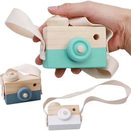 Jouets de bébé mignon mini-photo de caméra en bois suspendu pour enfants montessori toy cadeau enfants diy présente 240509