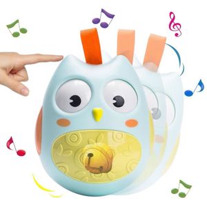 Schattige Baby Speelgoed Nodding Moving Eyes Owl Doll Baby Ratelaars Geschenken Baby Roly Poly Tumbler Toy With Bell Toys voor kinderen LJ201113