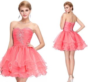 Leuke back to school short prom jurken pailletten homecoming ball jurk gezwollen dansende feestjurken zwart groen roze paarse HY1363