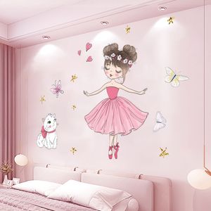 Leuke balletdanser vlinders muurstickers voor kinderen kinderkamer meisjes kamer slaapkamer decor prinses behang zelfklevend