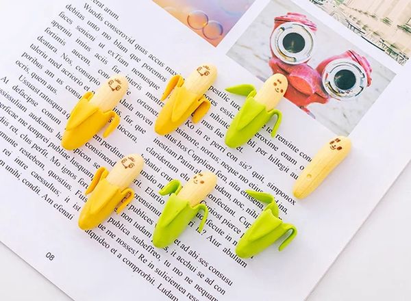 Mignon banane style gomme Mini nouveauté coréenne créative papeterie 2 pcs/pack fournitures scolaires pour cadeau étudiant