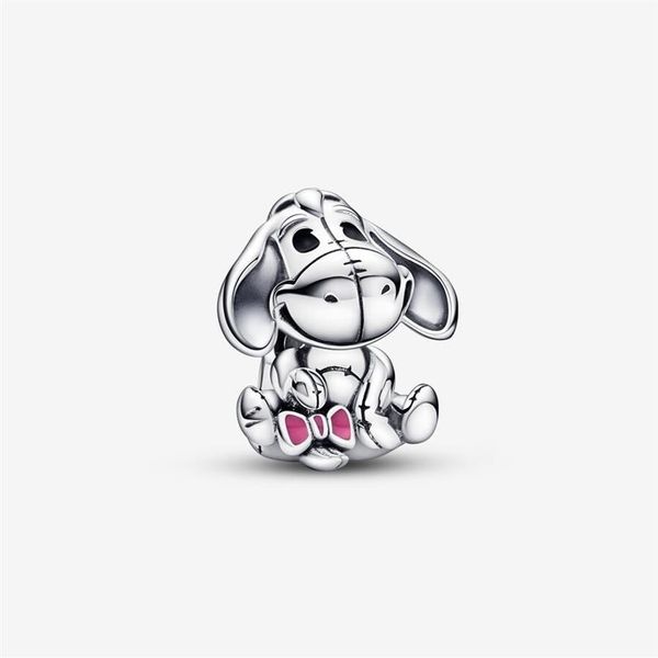 Dijes de oso bonitos aptos para pulsera europea Original, accesorios de joyería de moda de Plata de Ley 925 para mujer 261N