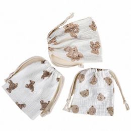 Mignon ours sac à cordon Cott bébé Essentials sac à couches cosmétiques Statiery sacs à main fille cordon pochette bijoux organisateur N4UD #