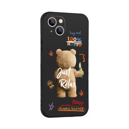 Schattige Beer Telefoon Case Voor Iphone 14 13 12 11 Pro Xs Max X Xr 7 8 Plus Zachte siliconen Camera Lens Bescherm Cover