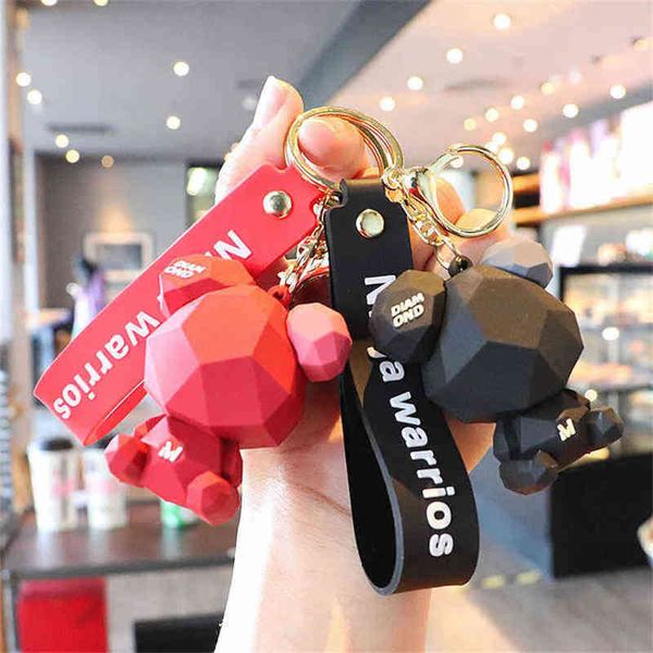 Lindo llavero con forma de oso, bolso colgante de estilo nórdico para mujer, accesorios para teléfono móvil para coche, joyería exquisita para niños y niñas