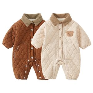 Jonçonnette de bébé d'hiver mignon ours pour les vêtements de fille pour garçons épaississer la tenue de caricot animé pour enfant en bas âge coréen 231227