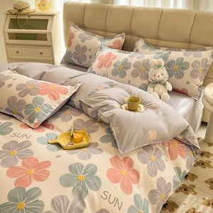 Schattig beddengoed set heren dames dekbedovertrek beddengoed gewassen katoen Mirco Fiber dekbedset Twin Queen King paar tweepersoonsbed laken 240320