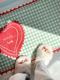 Coup de chambre mignon tapis créatif de filles créatives tapis tapis moelleux et doux alfombra dessin animé coloré de bande 240428