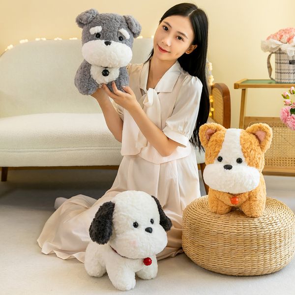 Campana linda, perrito de leche Muñecos de peluche perro de simulación súper lindo Cama de juguete de peluche duerme corazón cálido y corazón cálido con regalos UPS / DHL gratis