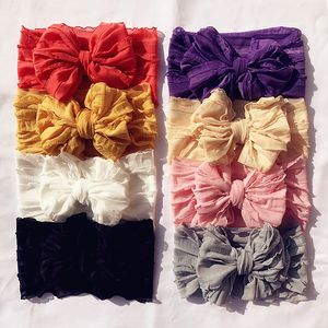 Mignon Big Bow Hairband pour bébé filles enfant en bas âge enfants dentelle élastique bandeau noué dentelle turban tête enveloppes nœud-noeud cheveux accessoires 1849 Y2