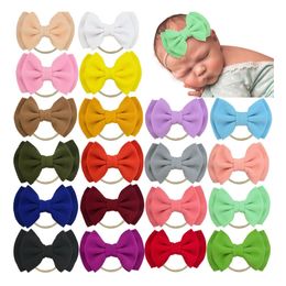 Schattige grote strik baby hoofdband snoep kleur peuter baby foto elastische haarband geschenk voor kinderen kinderen