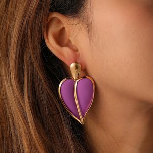 Leuke grote hart Stud Earring vrouwen hart oorbel cadeau voor liefde vriendin mode-sieraden