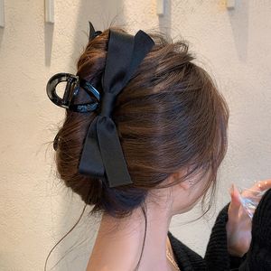 Leuke Zwarte Strik Haarklauw Vrouwen Strik Klauw Clips Klem voor Gift Party Mode Haaraccessoires