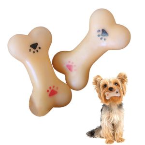 Mignon os chien jouets Durable en caoutchouc naturel chiot grinçant jouets à mâcher pour petit chien dents nettoyage animal formation fournitures interactives