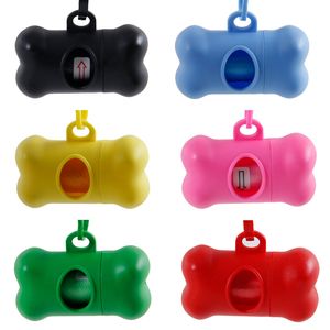 Colorful Bone-Shaped Pet Waste Bag Dispenser with Hands-Free Clip