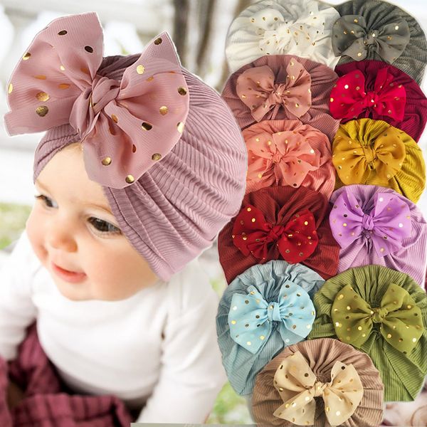 Mignon arc bébé Turban casquettes musulmans garçons filles bandeau couleur unie haut noué africain indien enfants intérieur Hijab Bonnet