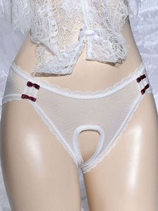 Mignon bowknot en dentelle de sous-vêtements féminin seins sexy transparent transparent ouverte cottette fille femme vêtements lingerie allure nocturne samis