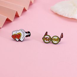 Schattige broches pin voor vrouwen kinderen fahsion sieraden shirt jas jurk tas decor metalen email pin -accessoires ja nee ogen