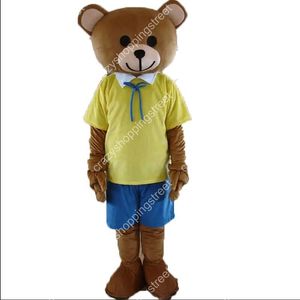 Costume de mascotte d'ours brun mignon, tenue de personnage de dessin animé, Halloween, noël, robe de soirée fantaisie, taille adulte, anniversaire, tenue d'extérieur