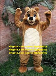 Lindo disfraz de mascota de oso marrón mascotte ursus arctos con gran nariz negra blanca vientre disfraces adultos no.1812 barco gratis