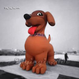Schattige bruine grote opblaasbare honden cartoon diermodel lucht opgeblazen puppyballon voor evenement