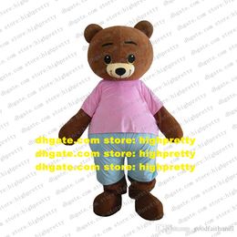 Costume de mascotte d'ours en peluche brune en peluche brun Grizzly ours