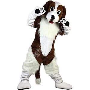 Mignon brun blanc Sport chien mascotte Costume personnaliser dessin animé thème personnage adulte taille noël fête d'anniversaire Costumes