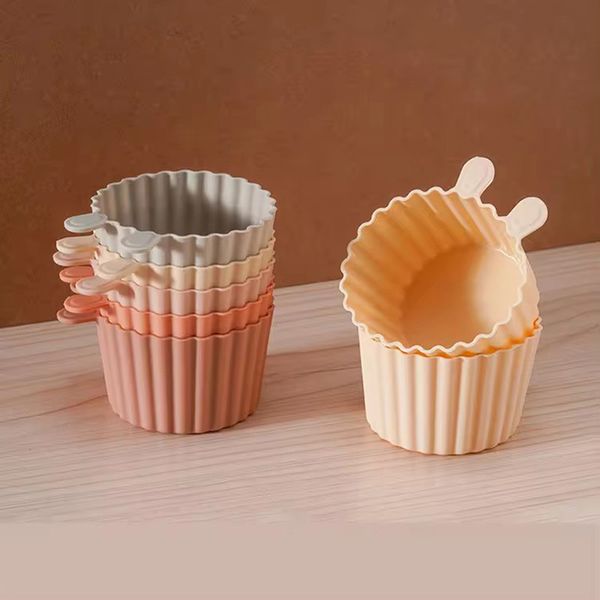 Lindo conejito de silicona para pastel de silicona moldes de muffin de muffinio para hornear para hornear bocadillo de alimentos tazas de decoración de pastel de bebé bricolaje Caja de almacenamiento de alimentos