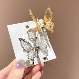 Schattige buttefly haarclip goud zilveren dames meisje insecten vlinder barettes voor cadeau feest mode haaraccessoires