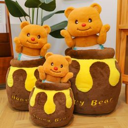 Jar scellé de beurre mignon en peluche, poupée d'ours en peluche de célébrité Internet offre aux enfants un cadeau d'anniversaire pour jouer avec