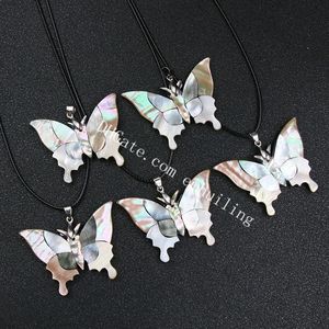 Schattige vlinder ketting iriserende kleur veranderende regenboog paua abalone shell witte parelmoer dier hanger mode sieraden voor vrouw vriendin mom tiener