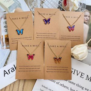 Schattige vlinder hanger ketting voor vrouwen gouden kleur verklaring ketting sieraden geschenken GC958