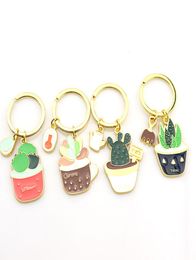 Cactus Cactus Ring Creative Exquise Plant Meat Keychain Metal Metal Cartoon Pendant2485813