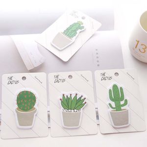 Bloc-notes autocollant Cactus mignon, étiquette autocollante pour carnet de notes, papier N, accessoires de papeterie de bureau, fournitures scolaires