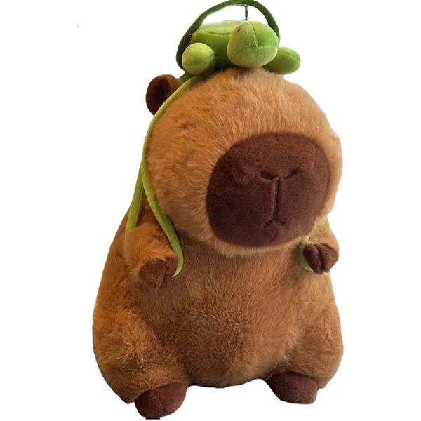 Mignon Capybara jouets en peluche avec sac à dos assis beaux animaux de bande dessinée poupées en peluche cadeau de vacances décor à la maison canapé oreillers en peluche 240125