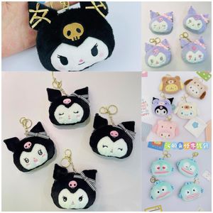 Leuke cartoon 3, liou Crossdressing Bear Plush Zero Wallet Black Gold Kuromi Clown Fish oortelefoon Key Bag Exquisite Keychain Student Wallet Book Bag Hangende decoratie