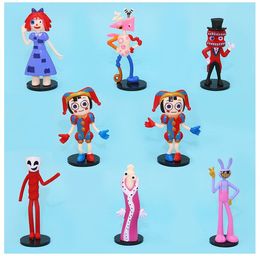 Leuke cartoon 6 stks/set Magische beeldje pop cartoon anime model speelgoed voor kind Cartoon figuur krankzinnige clown posse clown prop cartoon standbeeld cartoon pop leuke anime