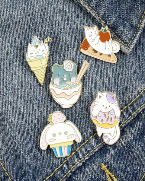 Mignon dessin animé Animal chat émail broches broche pour femmes fille mode bijoux accessoires métal Vintage broches broches Badge Whole3552398