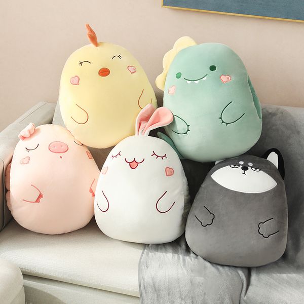 Muñecos de peluche de animales de dibujos animados, juguetes calentadores de manos, almohada de mano de felpa creativa